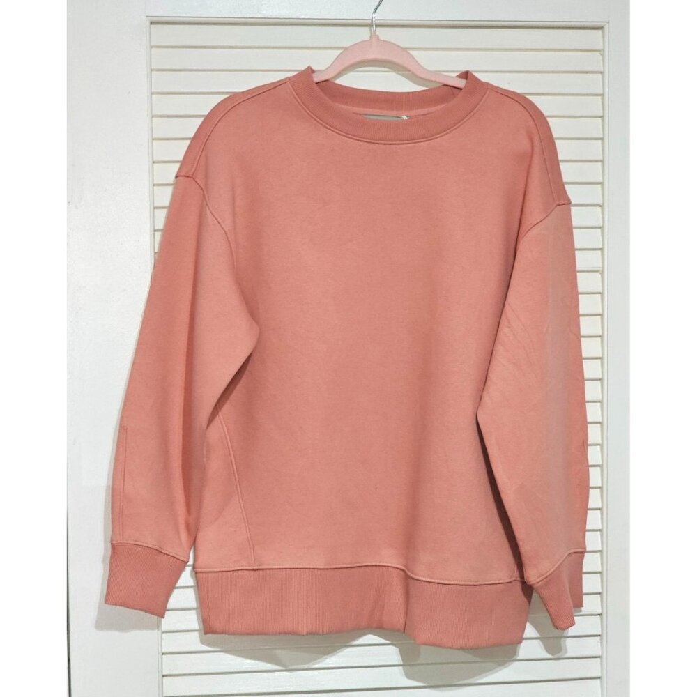 NWT Everlane Women's Coral Pink Cotton Merino Summer Crew Sweatershirt Sz S 1832 - Picture 9 of 11